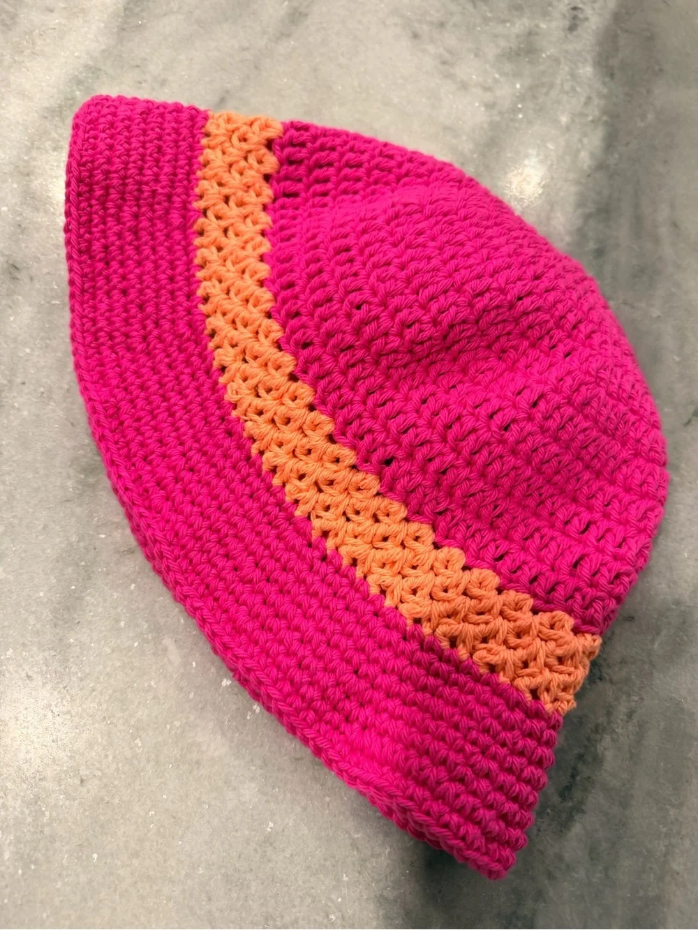 Handmade Crochet Bucket Hat 100% Cotton Lightweight Packable Festival Boho Beach